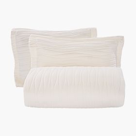 VEVOR Queen Quilt Set, 3-Piece Lightweight Comforter, Microfiber Queen Size Bedding Set, Beige Bedspreads with 1 Quilt and 2 Pillow Shams