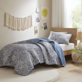 2-Piece Twin Boho Floral Reversible Quilt