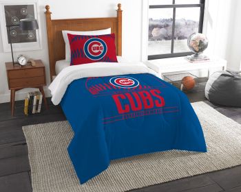 Cubs OFFICIAL MLB "Grand Slam" Twin Printed Comforter & Sham Set
