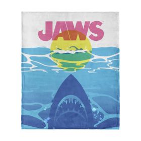 Jaws CMYK Poster Silk Touch Throw Blanket 60x80 inches