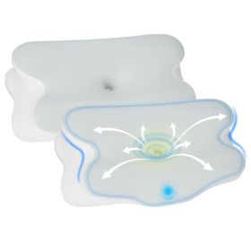 1Pc Orthopedic Memory Foam Pillow With Cooling Case Neck Support Pillow With Machine Washable Case For Side Back Stomach Sleepers (Option: 2Pcs)