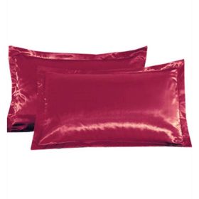 Pure color silk single pillow case (Option: Red-One)