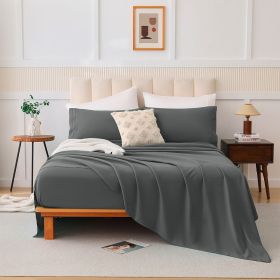 four-piece bed set, Q (Color: gray)