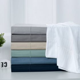 Kathy Ireland 500 Thread Count Damask Stripe Sheet Set (Color: Classic Blue, size: FULL)