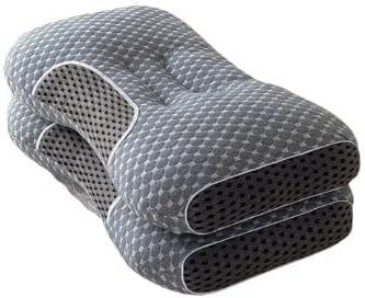 2pcs Knitted SPA Massage Neck Pillow, Cervical Orthopedic Neck Pillow, Soft, Adjustable Ergonomic Contour Support Pillow, Pillow Core (Color: Solid Gray)