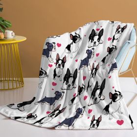 1pc Cute dog Printed Flannel Blanket - Soft, Warm, And Lightweight Throw For Couch, Sofa, Office, Bed, Camping (Color: White, size: 150x200cm)