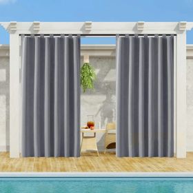 Gray Smooth 50 In. W X 108 In. L Other Blackout Outdoor Light Filtering Curtain (Single Panel), Silencer Clip (Option: Gray)